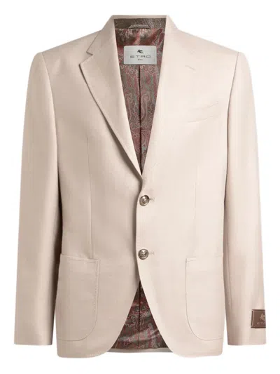 Etro Single-breasted Blazer In Neutral
