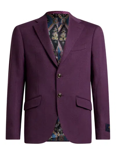 Etro Single-breasted Blazer In Purple