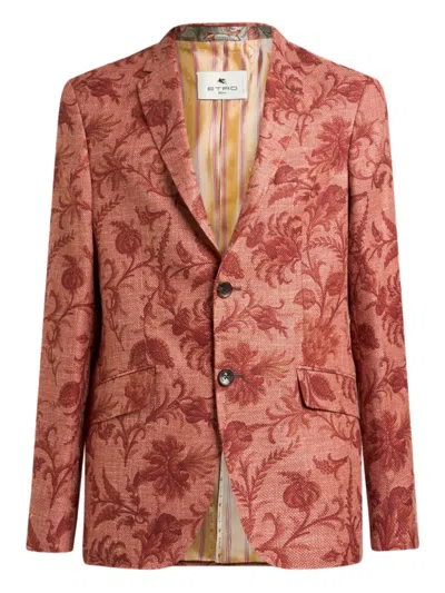 Etro Single-breasted Blazer In Red