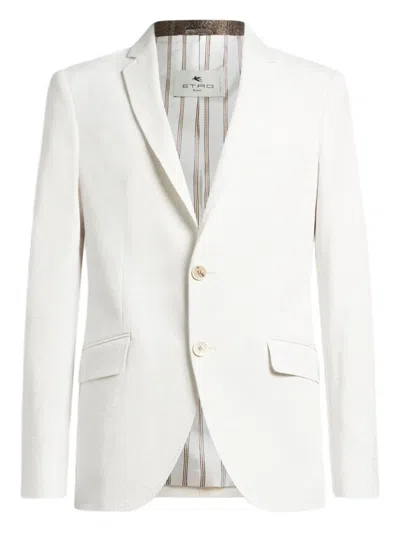 Etro Single-breasted Blazer In White