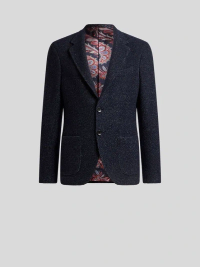 Etro Single-breasted Blazer In Black