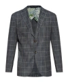 Etro Single-breasted Checked Jacket In Black