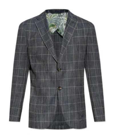 ETRO ETRO SINGLE BREASTED CHECKED BLAZER