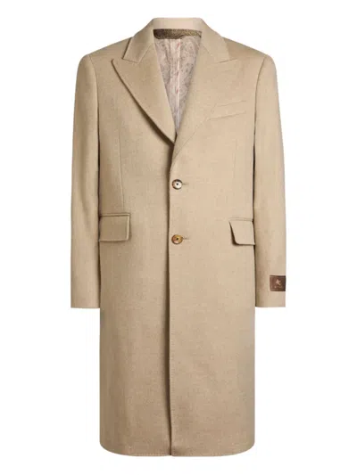 Etro Single-breasted Coat In Brown