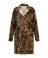Etro Paisley-print Cotton-blend Velvet Coat In Brown