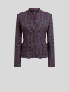 Etro Jacquard Single-breasted Blazer In Burgundy