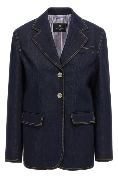 ETRO ETRO SINGLE-BREASTED DENIM BLAZER