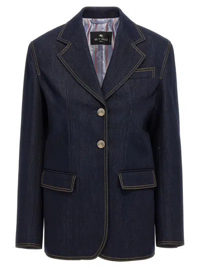 ETRO ETRO SINGLE-BREASTED DENIM BLAZER