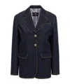 Etro Denim Blazer With Contrast Stitching And Front Pockets In Black