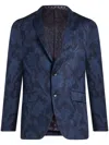Etro Mrw Blazer Jacquard Fleur In Blue