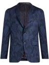 Etro Mrw Blazer Jacquard Fleur In Blue