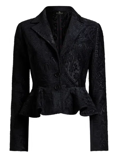 ETRO SINGLE-BREASTED FLORAL PAISLEY BLAZER
