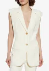Etro Single-breasted Gathered Tailored Vest In White
