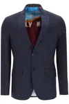 Etro Navy Blue Double Breasted Blazer In Blu