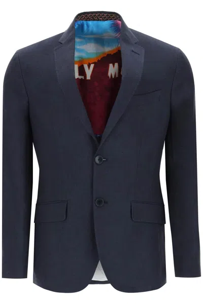 Etro Single-breasted Jacket In Blu