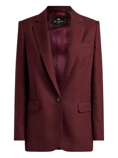 Etro Single-breasted Jacket In Red