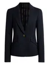 Etro Single-breasted Jacquard Blazer In Blue