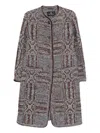 Etro Single-breasted Jacquard Coat In Gray