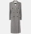 Etro Herringbone-pattern Double-breasted Coat In Blue