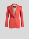 Etro , Single-breasted Jacquard Jacket With Medallion Motif, Woman, Red, Size 50 In Red