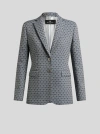 Etro Single-breasted Jacquard Jacket In Navy Blue
