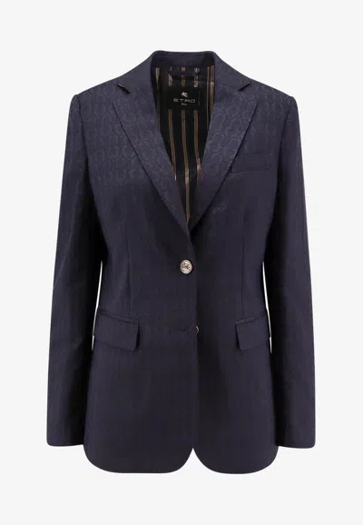 ETRO SINGLE-BREASTED JACQUARD WOOL BLAZER