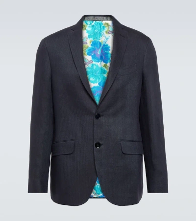 Etro Single-breasted Linen Blazer In 0