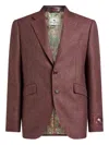 Etro Single-breasted Mouliné Blazer In Red