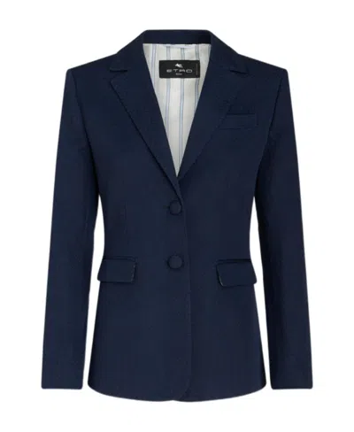 ETRO COTTON JACKET WITH STRIPED LINING