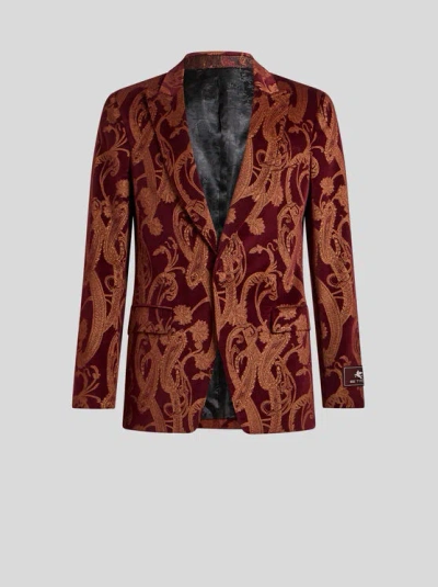 Etro Single-breasted Paisley Blazer In Multicolour