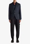 Etro Single-breasted Paisley Jacquard Blazer In Navy