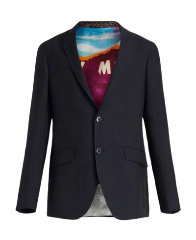 Etro Single-breasted Tailored Blazer In Black