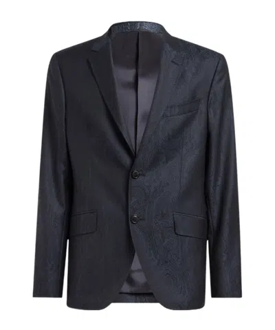 Etro Single Breasted Tailored Jacket In Black