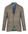 Etro Blazer In Beige Linen And Cotton Blend Men In Multicolor