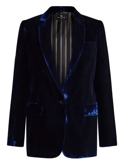 ETRO SINGLE-BREASTED VELVET BLAZER