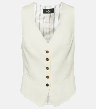 Etro Single-breasted Vest In White
