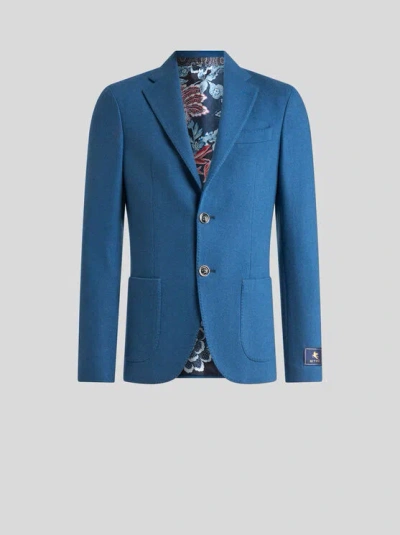 Etro Single-breasted Blazer In Blue