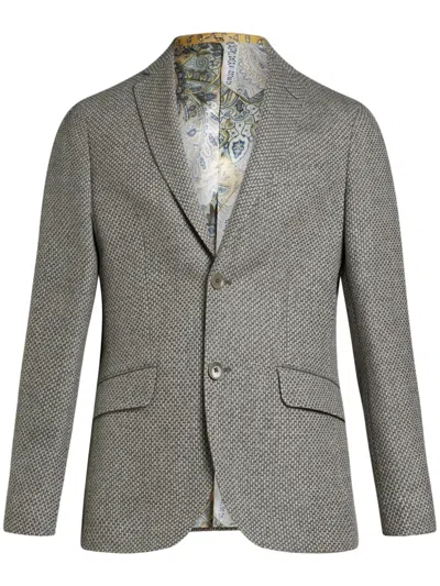 Etro Single-breasted Wool Blazer In Black
