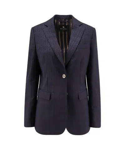 ETRO SINGLE-BREASTED WOOL BLAZER WITH ICONIC PATTERN
