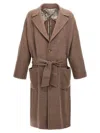 Etro Single-breasted Wool Coat In Neutral