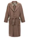 Etro Single-breasted Wool Coat In Neutral