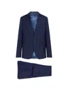 Etro Single-breasted Wool Suit In Blue