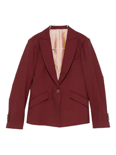 Etro Single-breasted Wool Sweater In Burgundy