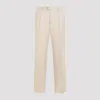 Etro Pleated Wool Trousers In Ecru