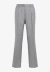 Etro Single Pleat Pants In Wool In Gray