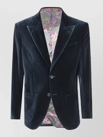 Etro Single-breasted Blazer In Blue