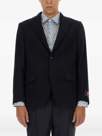 Etro Single-breasted Blazer In Blue