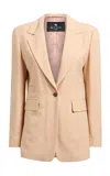 Etro Single-breasted Blazer In Neutral