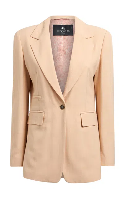 Etro Single-breasted Blazer In Neutral