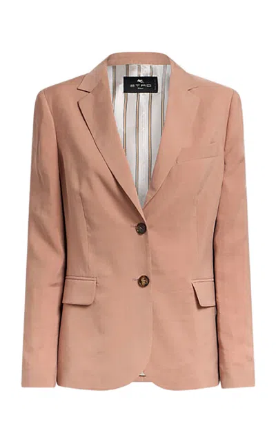 Etro Single-breasted Blazer In Pink
